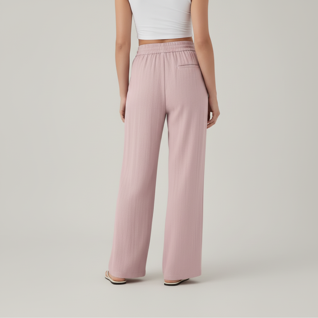 Back view – Dusty pink trousers