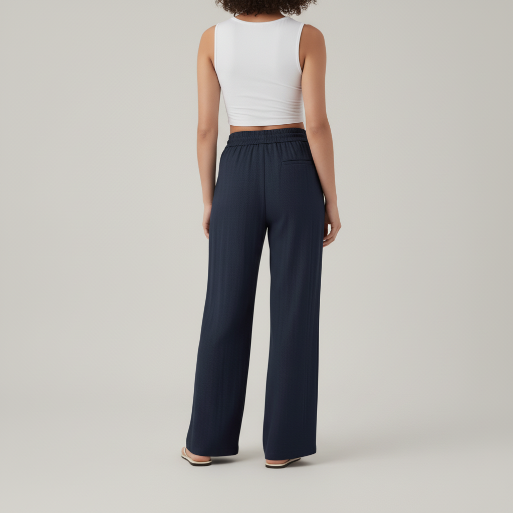 Back view – Navy blue trousers