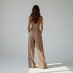 Back view of beige jumpsuit