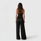 Back view of black jumpsuit