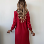 Back view of red dress