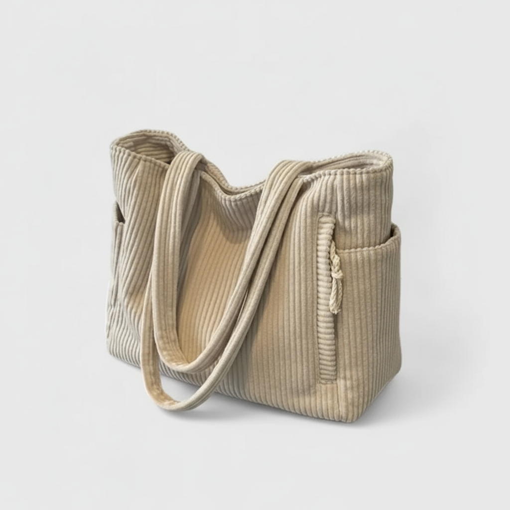 Beige Corduroy Tote Bag - 1024x1024