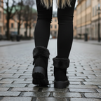 Black boots - back angle view