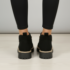 Black boots back view