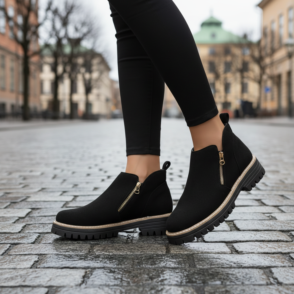 Black boots - Stockholm street standing