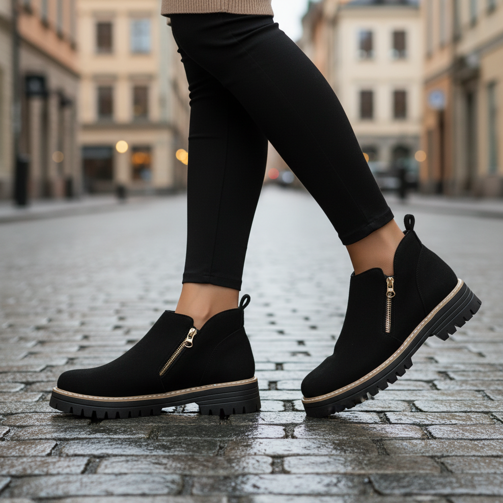 Black boots - Stockholm street walking