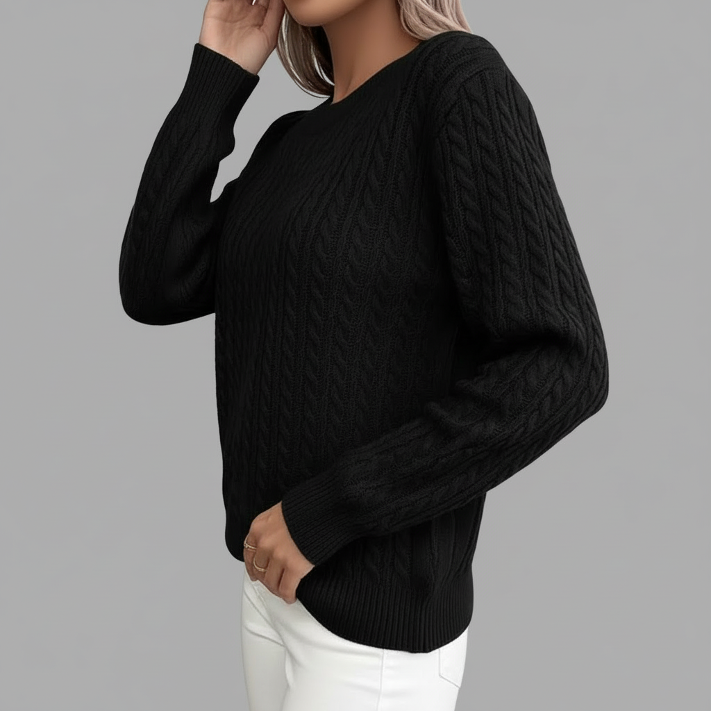 Black Cable Knit Side
