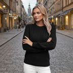 Black Cable-Knit Sweater - Stockholm Street