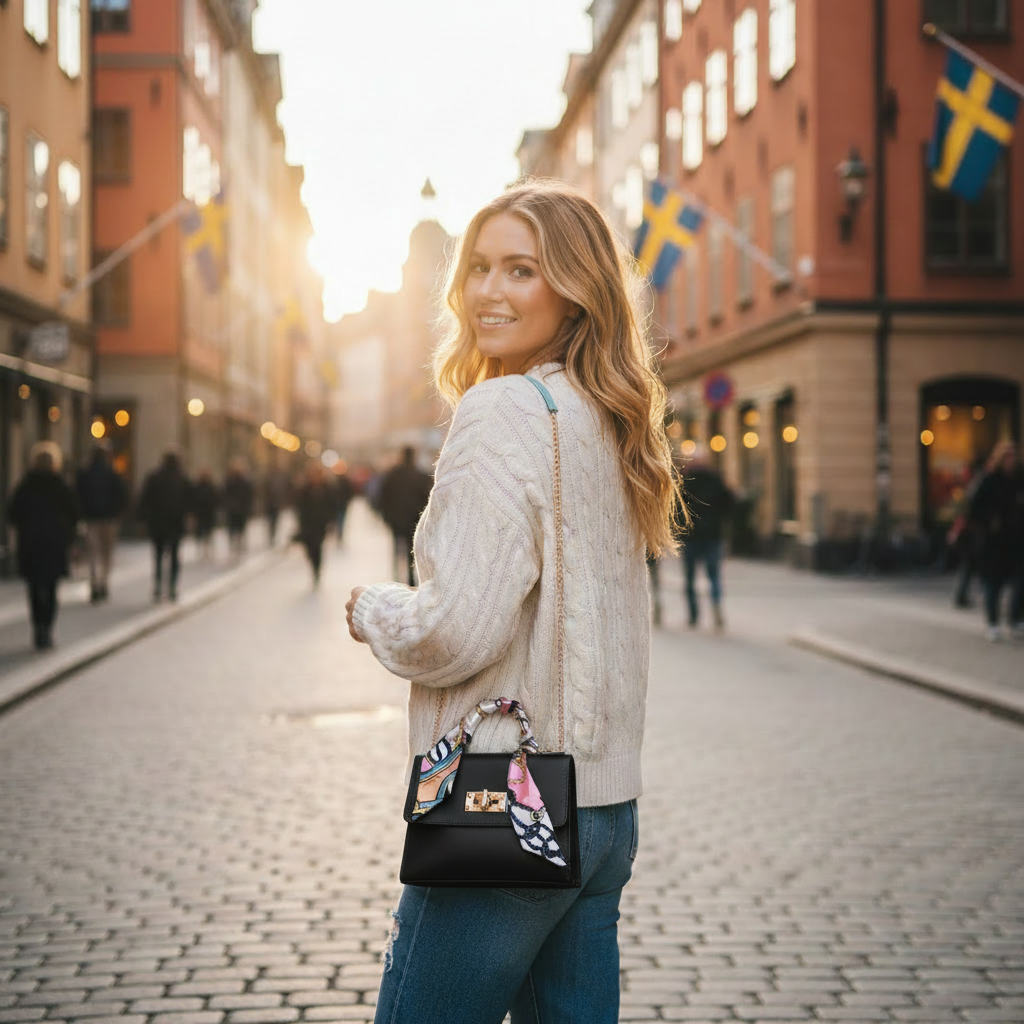 Black Handbag - Stockholm Street Scene