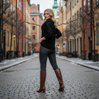 Black knit - over shoulder pose