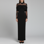 Black lace dress full studio shot