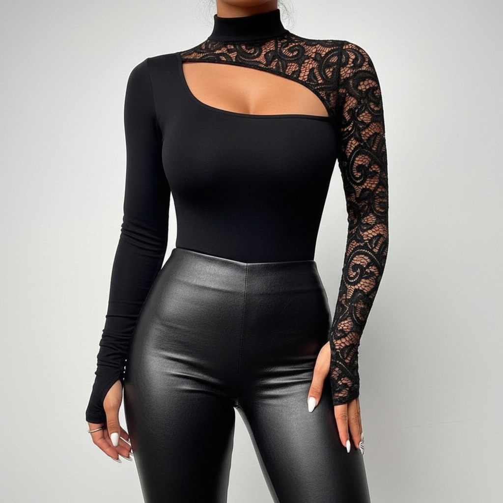 Black Lace Top Studio Headless
