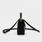 Black leather crossbody side view