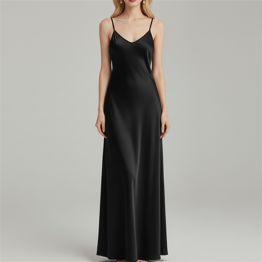 Black Matte Slip Maxi