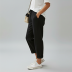 Black relaxed pants side view