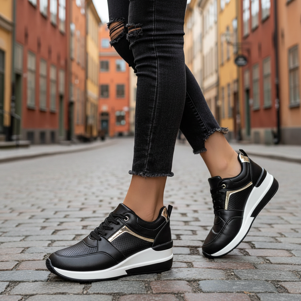 Black sneakers - walking