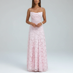 Blush Pink Lace Maxi Dress – Studio