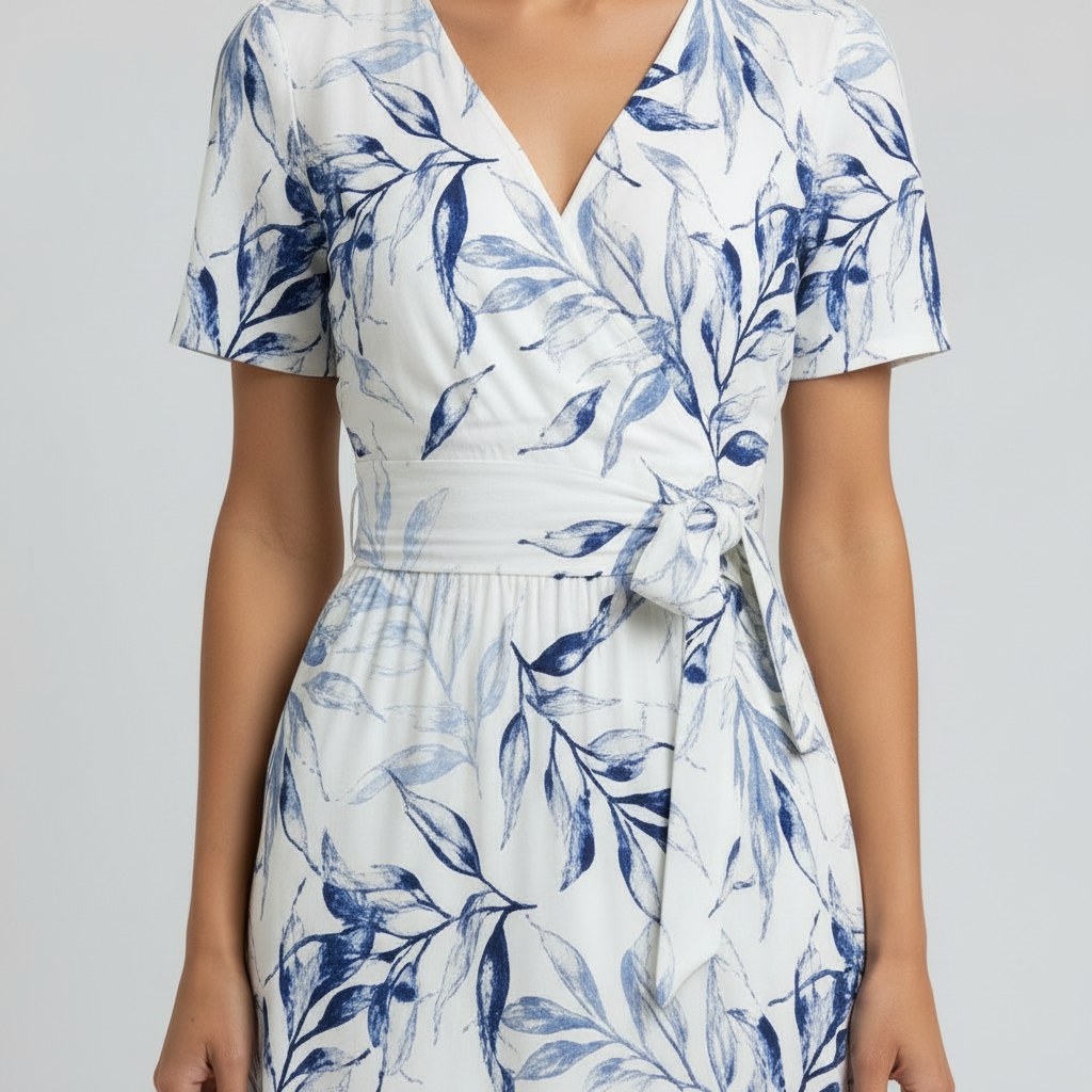 Botanical dress close-up