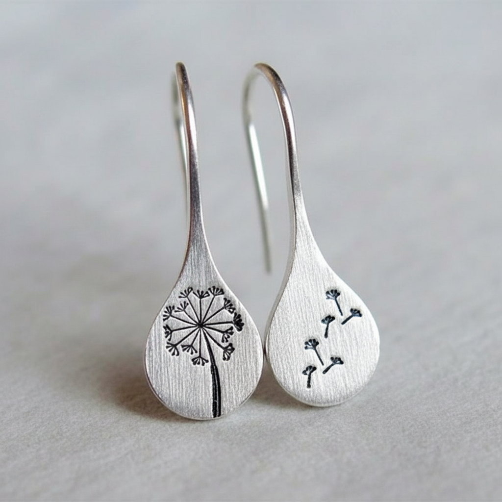 Botanical earrings studio shot