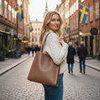 Brown Leather Tote - Looking Back Relaxed