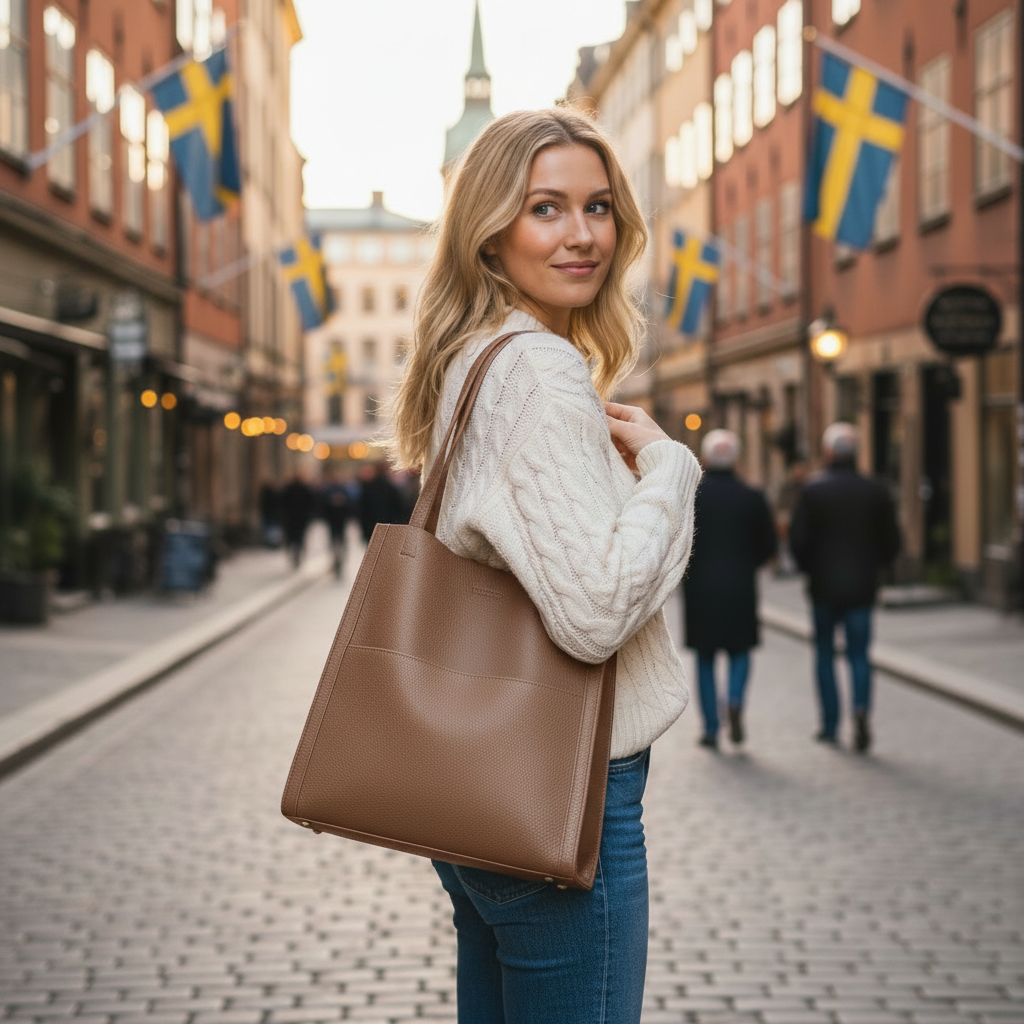 Brown Leather Tote - Looking Back Relaxed