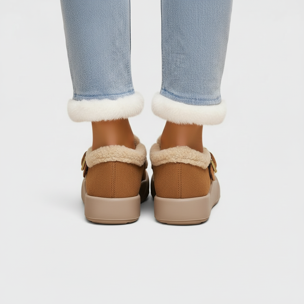 Brown shoes back view