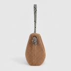 Brown Straw Tote Side
