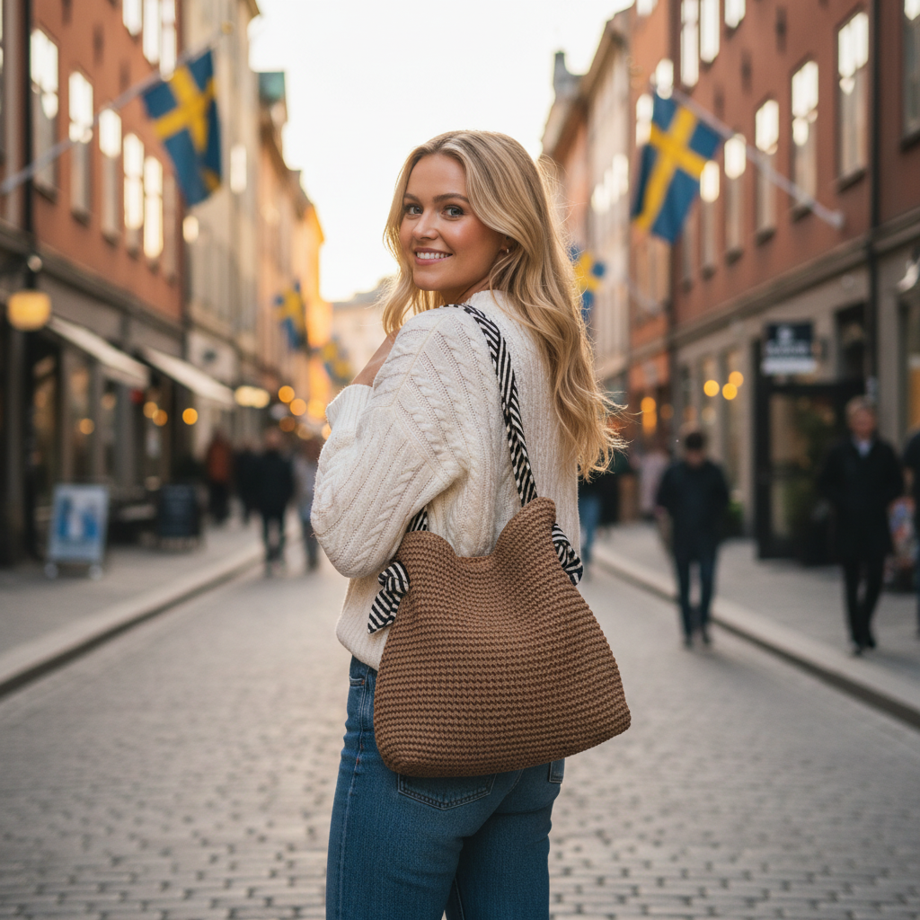 Brown Woven Straw Bag - Looking Back