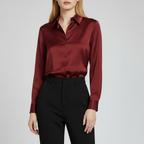 Burgundy Satin Blouse – Blouse Focus