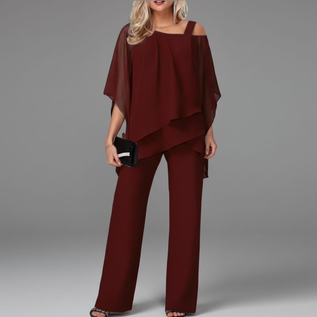 Burgundy Two-Piece Set Editorial