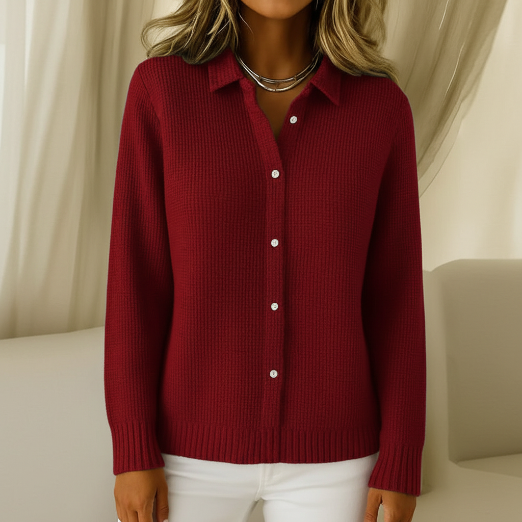 Complete burgundy ribbed knit shirt