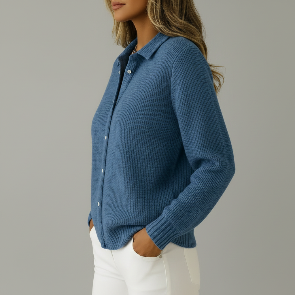 Dark Blue Cardigan Side Grey BG