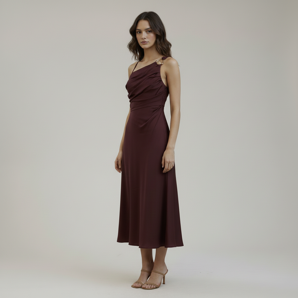 Dark Red Dress – 3/4 Front