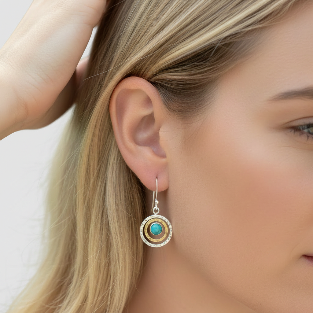 Earring grey background