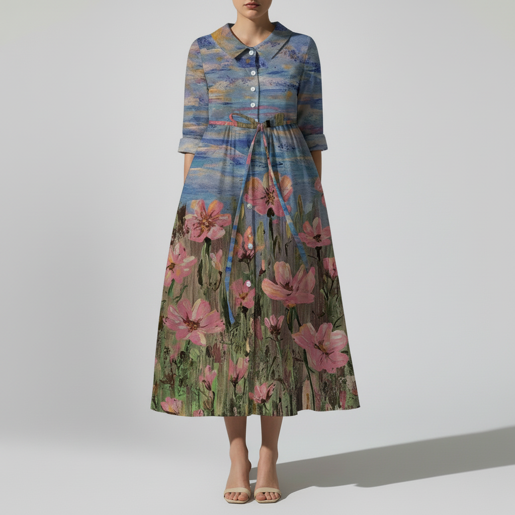 Floral Midi Dress – Clean Grey Studio