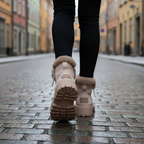 Gray boots - back angle view