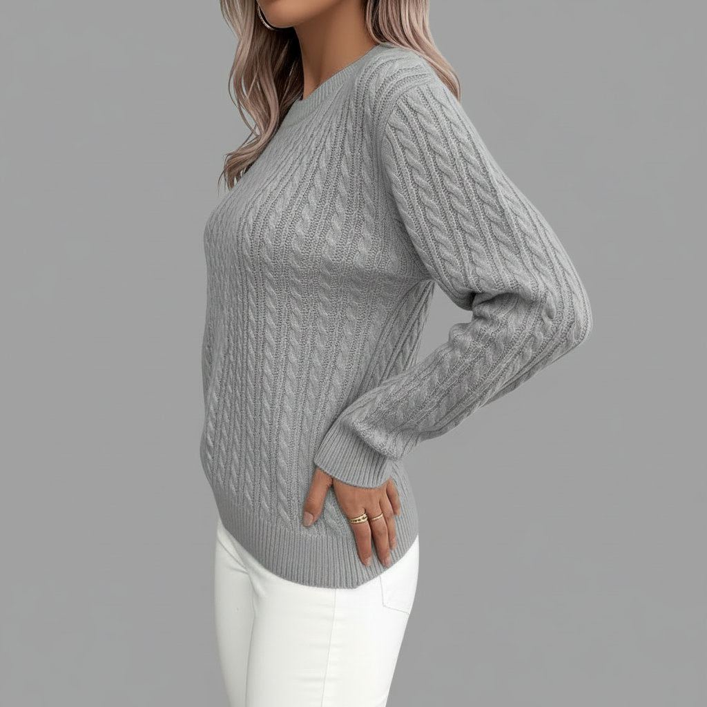 Gray Cable Knit Side
