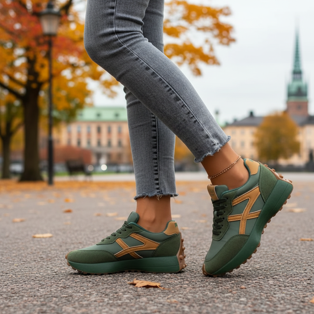 Green Sneakers Park Walk