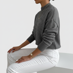 Grey sweater side profile