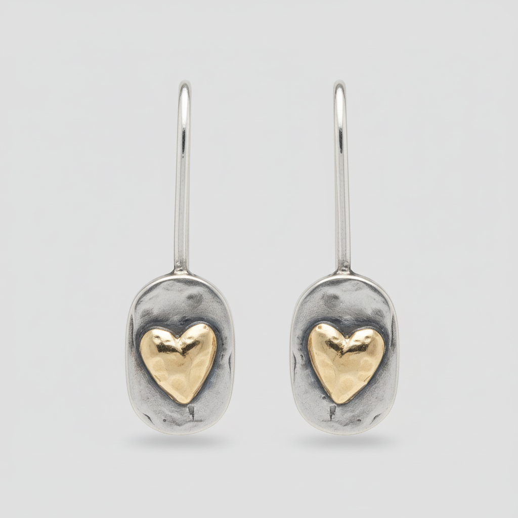 Heart earrings studio shot