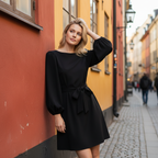 Leaning against wall