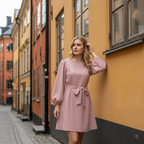 Leaning against wall