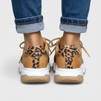 Leopard print sneakers back view