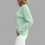 Mint Green Cable Knit Side