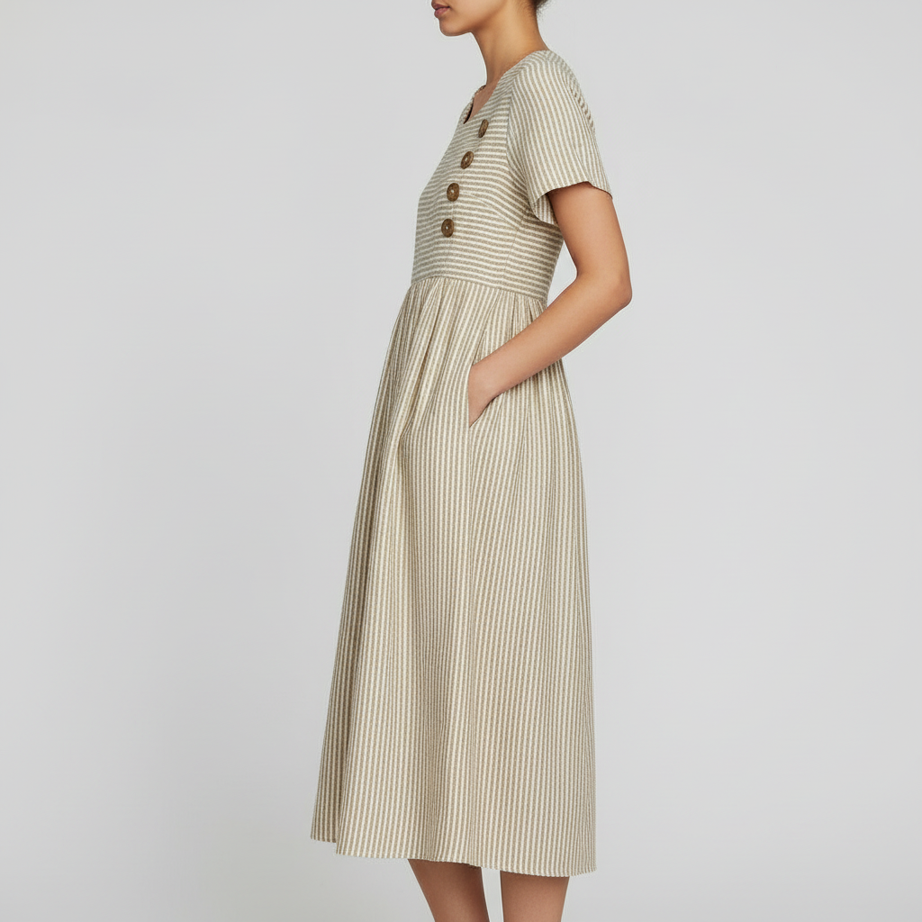 Model Side — Beige Stripe