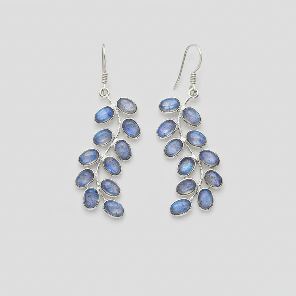 Moonstone earrings studio shot