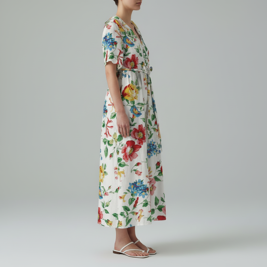 Multicolour Floral Maxi – Nose Down Side Profile