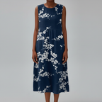 Navy Blossom Dress Arms Visible