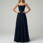 Navy Blue Lace Maxi – 3/4 Studio