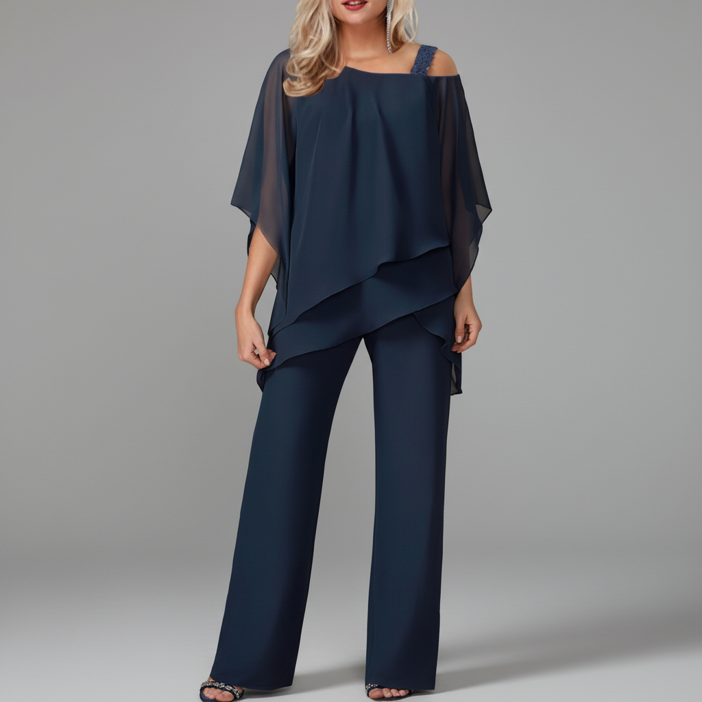 Navy Blue Two-Piece Set Editorial